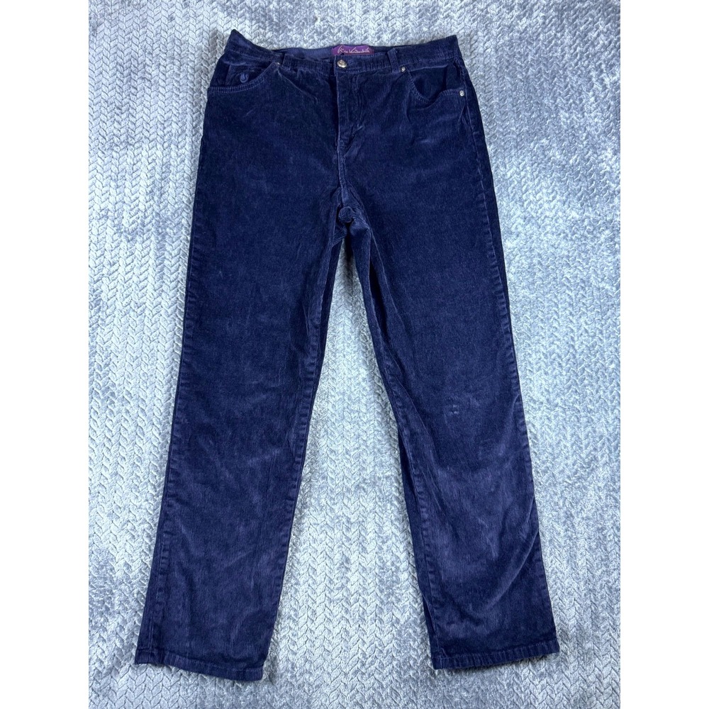 Gloria Vanderbilt Amanda Corduroy Jeans Womens 14 Blue High Rise Straight Leg